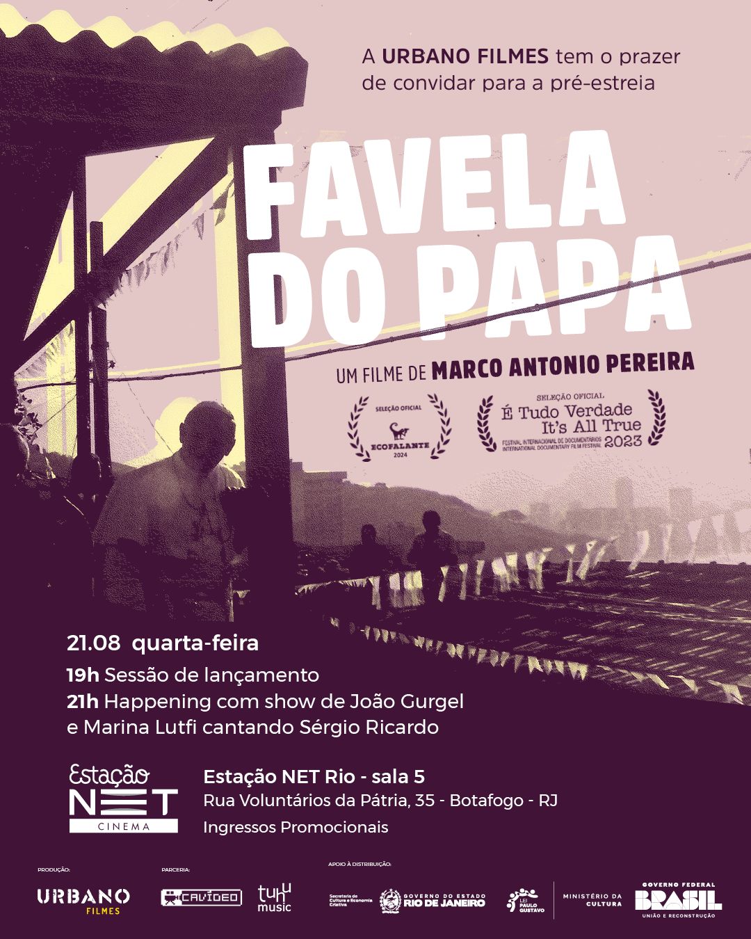 Imagem de Pré-estreia do documentário Favela do Papa no circuito comercial